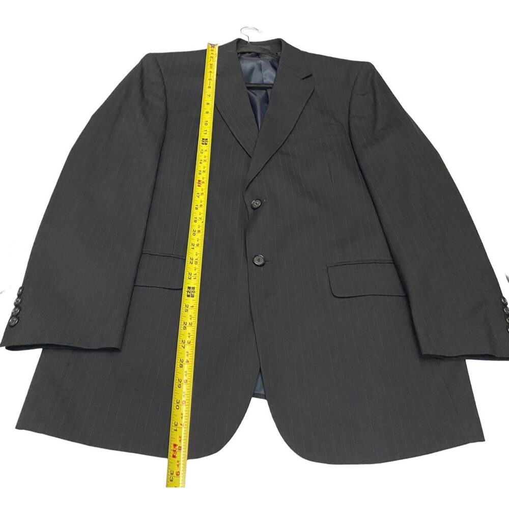 Statements Men’s 42R Black Pinstripe Blazer Wool Blend Sport Coat Suit Jacket